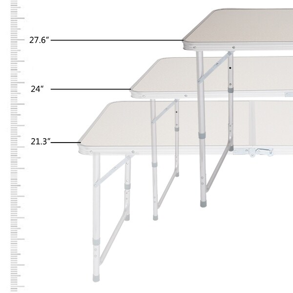 4Ft Portable Camping Table Multipurpose Folding Table White