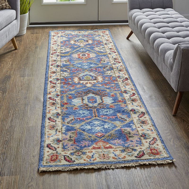 Weave and Wander Bennet Ornamental Border Luxury Wool Rug