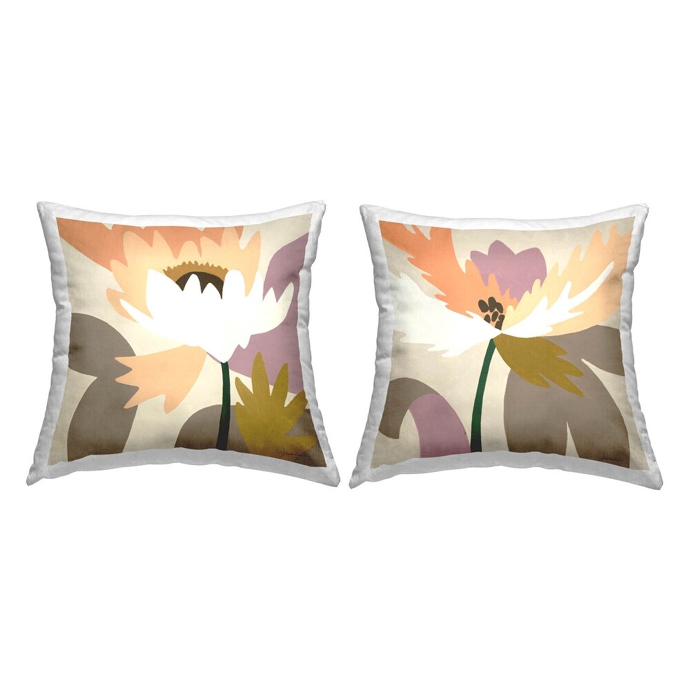 Stupell Contemporary Flower Petal Shapes Printed Throw Pillow Design by Liz Jardine (Set of 2)