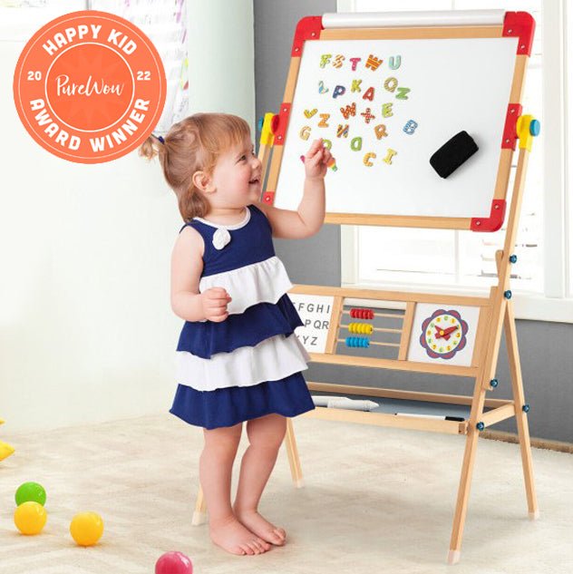 Best 3-In-1 Kids Wooden Art Easel Chalkboard With Drawing Paper Roll