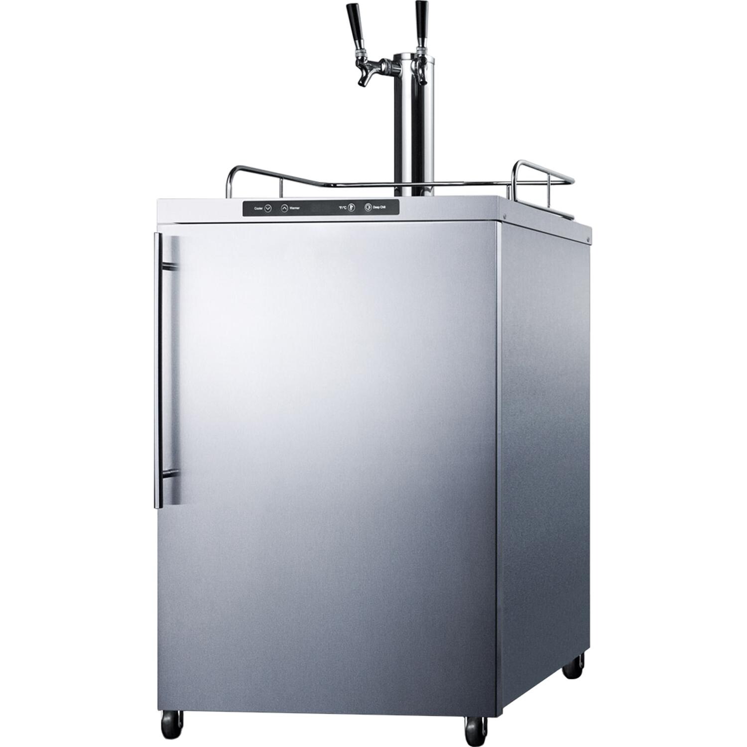 Summit Commercial 24-Inch 5.6 Cu. Ft. Outdoor Rated Double Tap Beer Dispenser / Kegerator