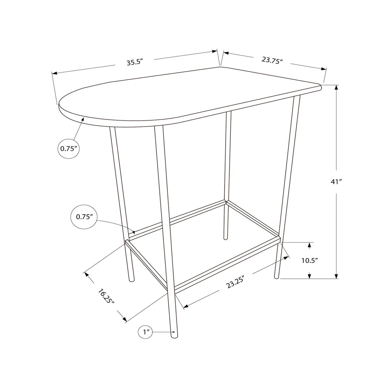 Monarch Contemporary Bar Table