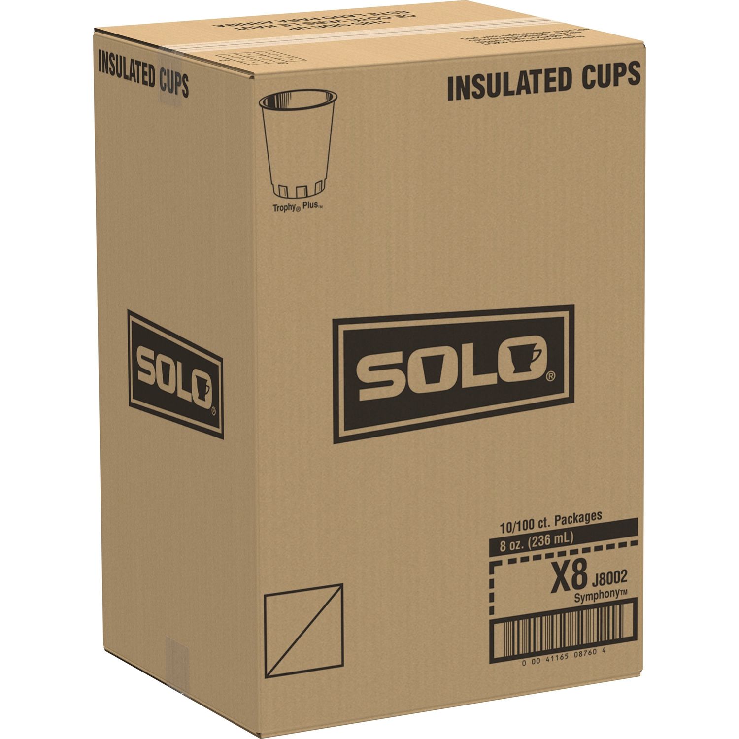 Symphony Trophy Poly Hot Cups by Solo Cup Company SCCX8J8002CT