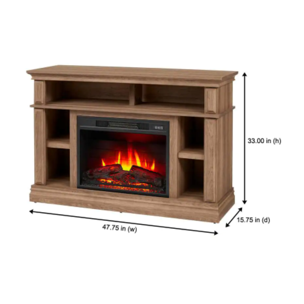 StyleWell Wolcott 48 in. Media Console Electric Fireplace in Prairie Ash - Kejku