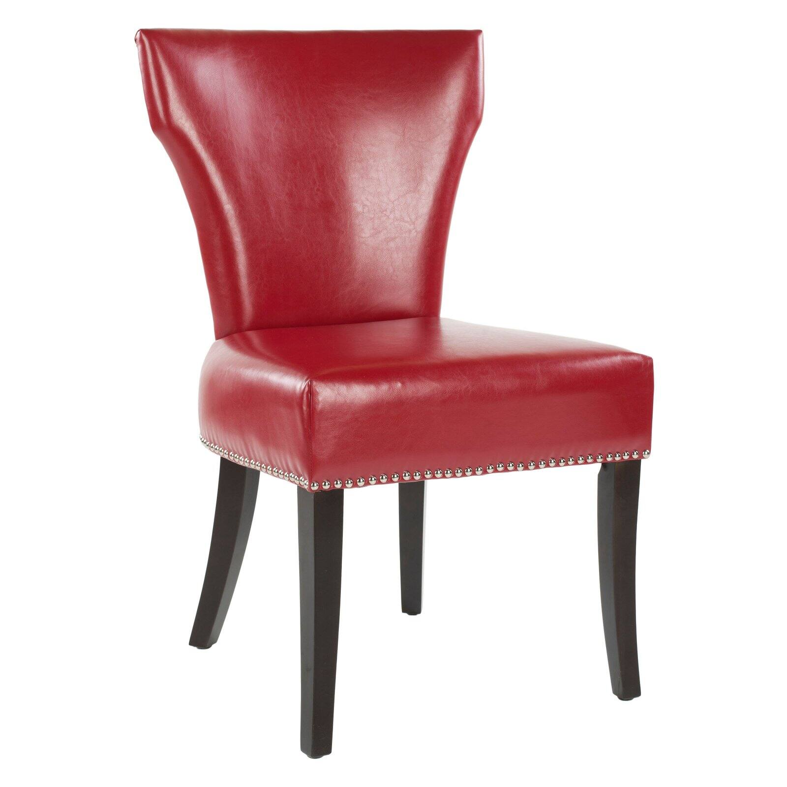 Safavieh Maria Dining Side Chairs - Red Leather - Set of 2