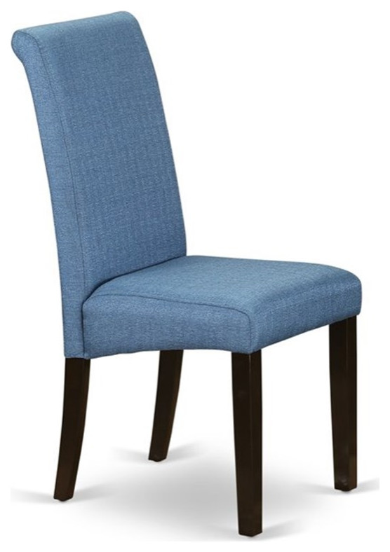 Atlin Designs 42 quotWood Dining Chairs in Cappuccino/Blue (Set of 2)   Transitional   Dining Chairs   by Homesquare  Houzz