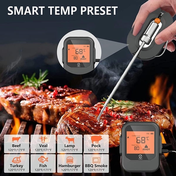 Z GRILLS Wood Pellet Grill Smoker with Wireless Meat Probe Thermometer