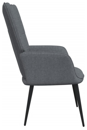 vidaXL Dining Chair Modern Living Dining Room Accent Arm Chair Dark Gray Fabric   Armchairs And Accent Chairs   by vidaXL LLC  Houzz