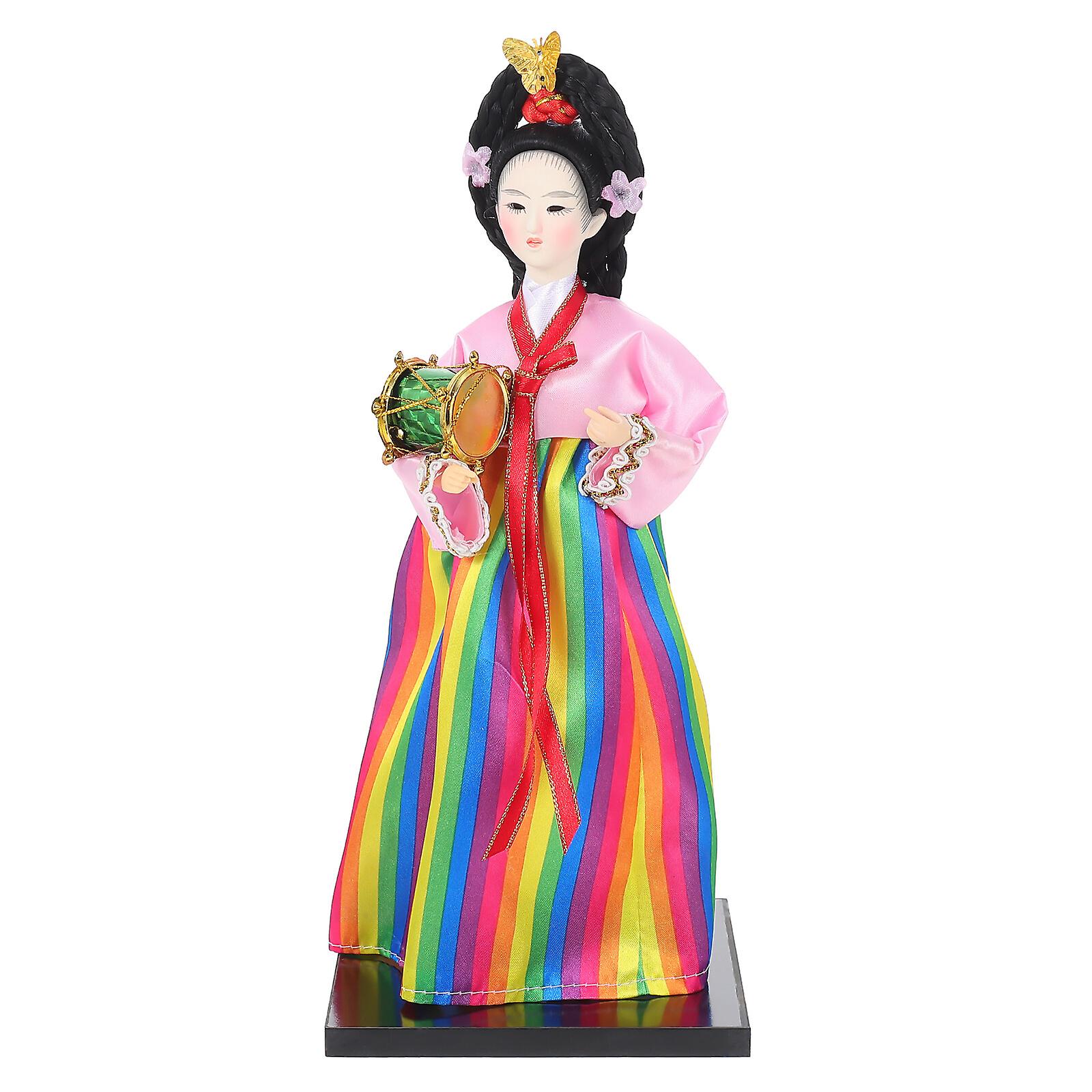 Korean Style Doll Ornament Korean Doll Hanbok Dress Doll Model Desktop Decor