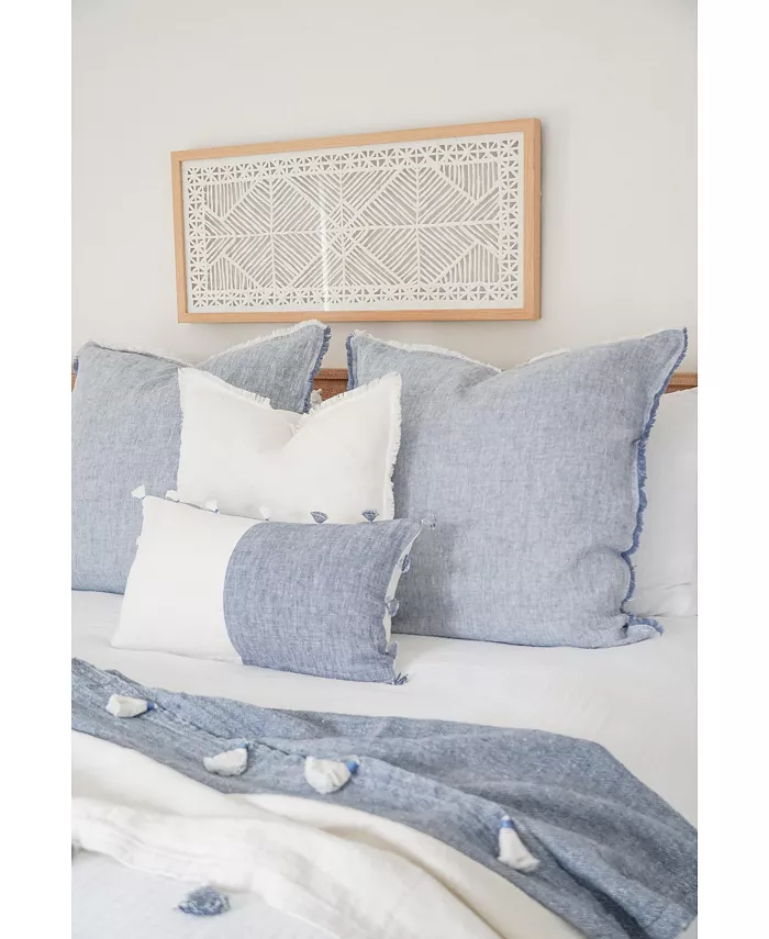 Anaya Home Chambray Blue Down Alternative Euro Pillow