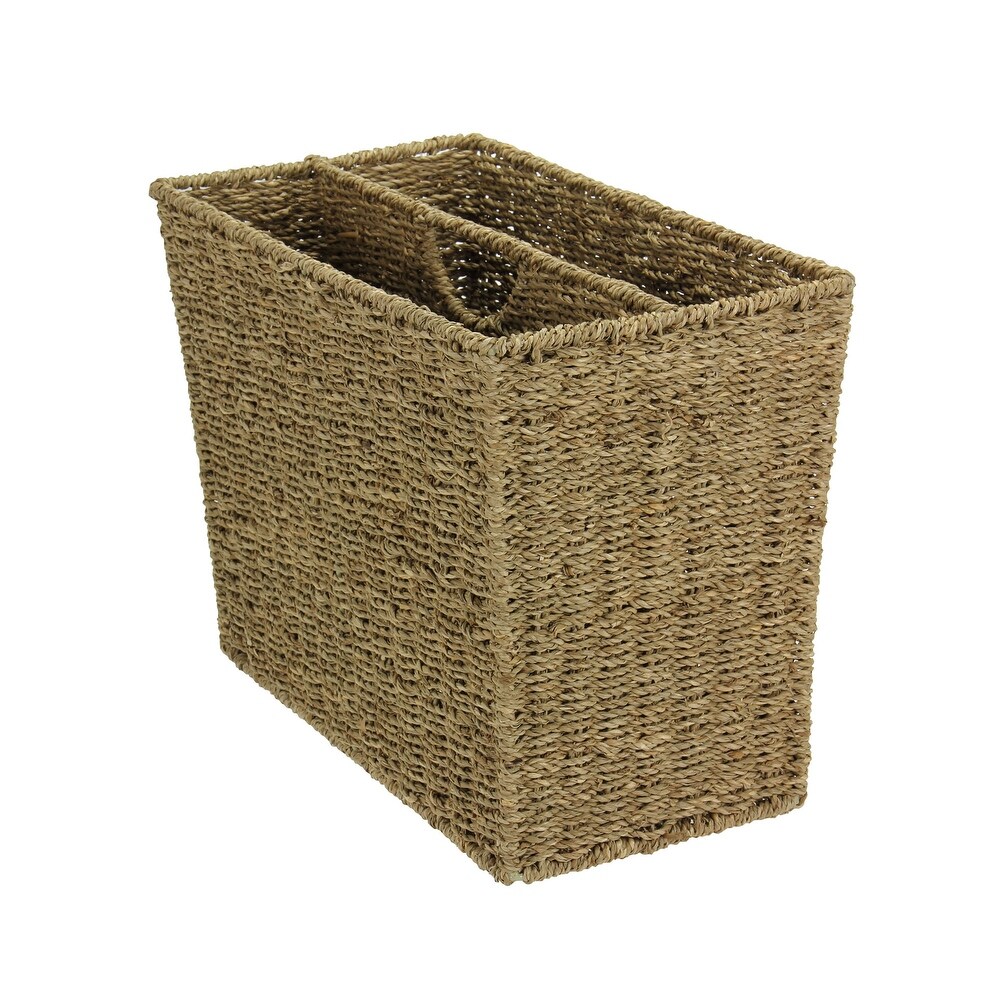 Handwoven Seagrass Wicker Magazine Rack