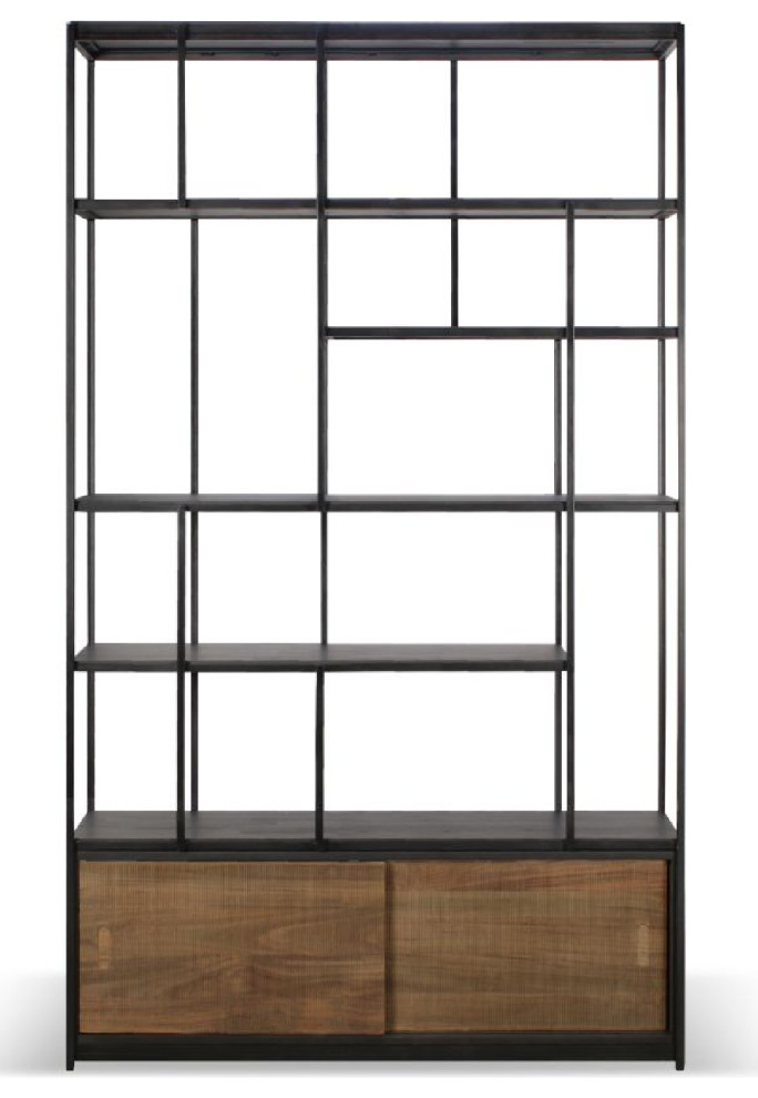 Multilevel Teak Bookcase  OROA Studio   Contemporary   Bookcases   by Oroa   Distinctive Furniture  Houzz