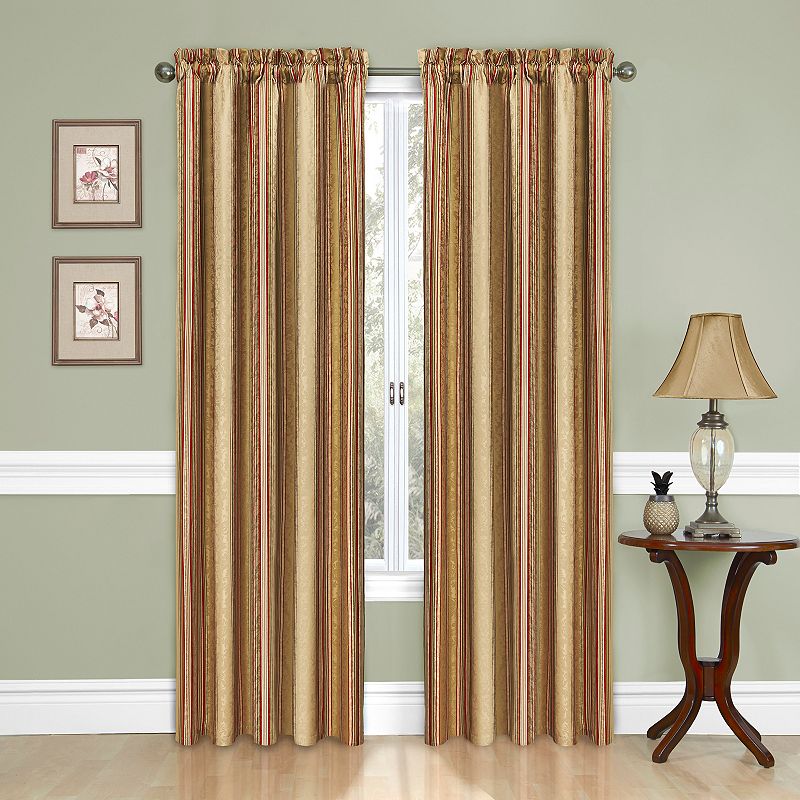 Traditions by Waverly 1-Panel Stripe Ensemble Window Curtain