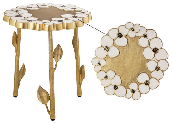 Flor Handpainted Side Table   Contemporary   Side Tables And End Tables   by HedgeApple  Houzz