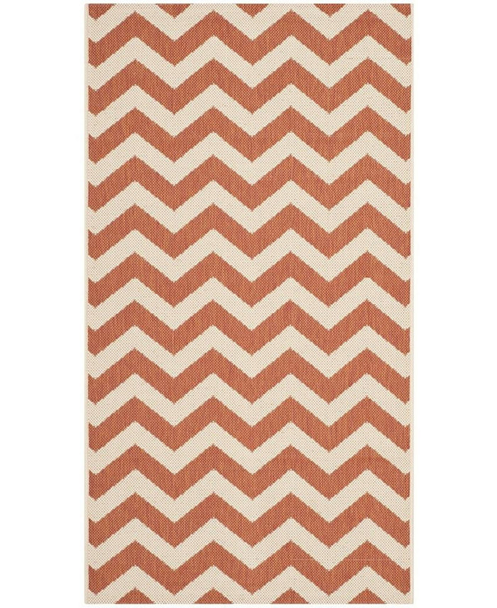 Safavieh Courtyard CY6244 Terracotta and Beige 2'7 x 5' Outdoor Area Rug