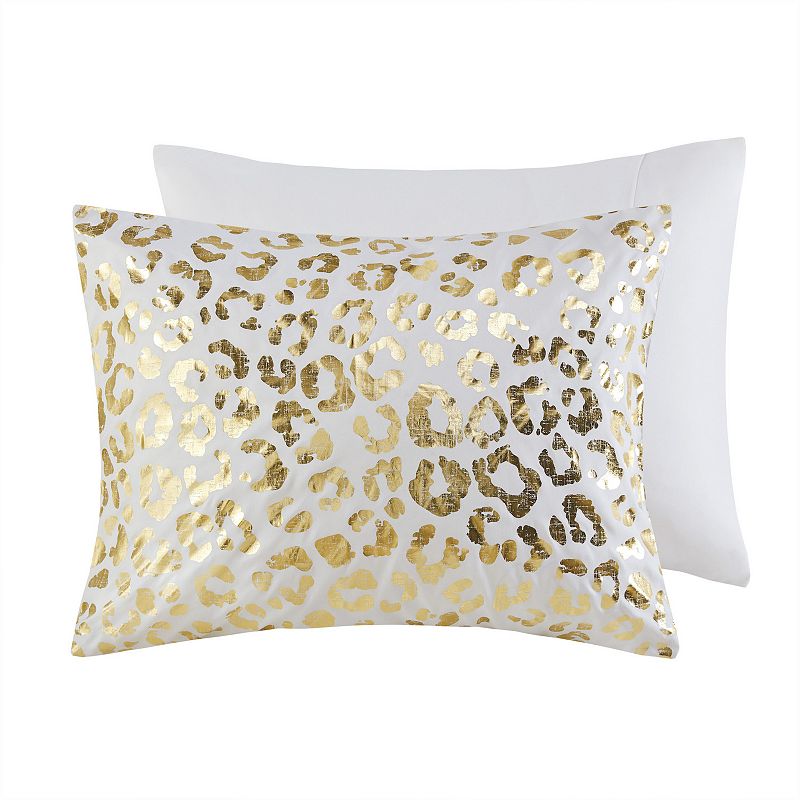 Intelligent Design Serena Metallic Animal Printed Comforter Set and Throw Pillows