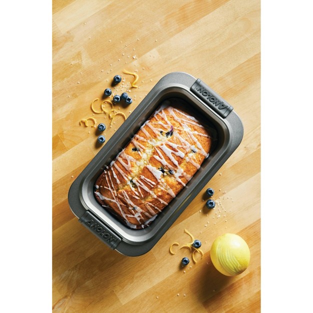 X 5 quot Nonstick Loaf Pan With Silicone Grips Gray