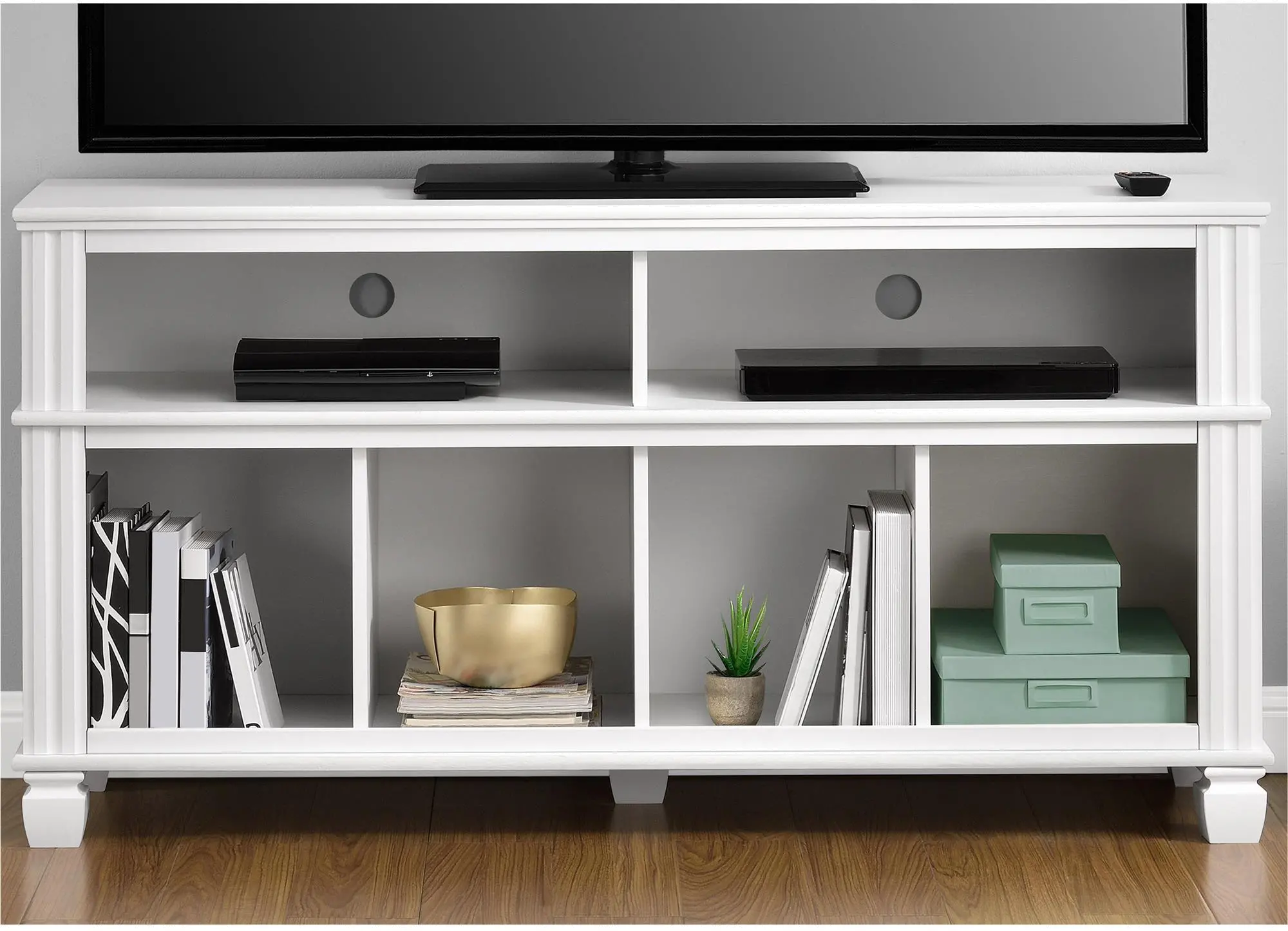 Woodcrest White 54 TV Stand