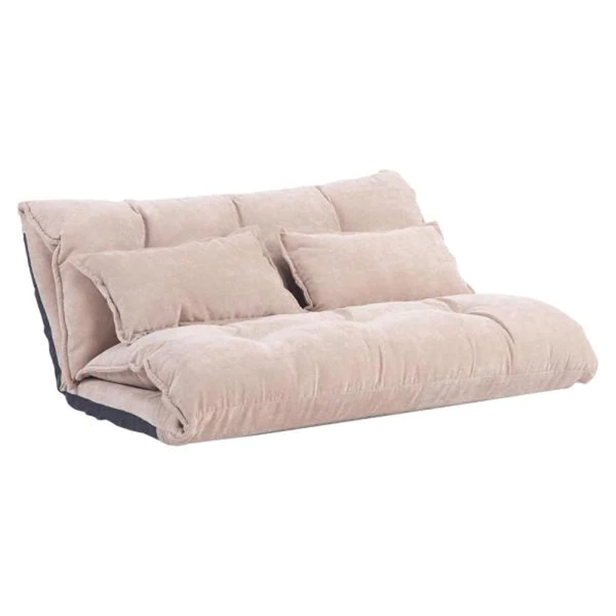 Adjustable Foldable Leisure Sofa Bed with Tufting, Beige- Saltoro Sherpi