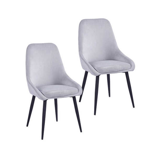 Porthos Home Fern Dining Chairs Set of 2， Velvet Upholstery， Steel Legs