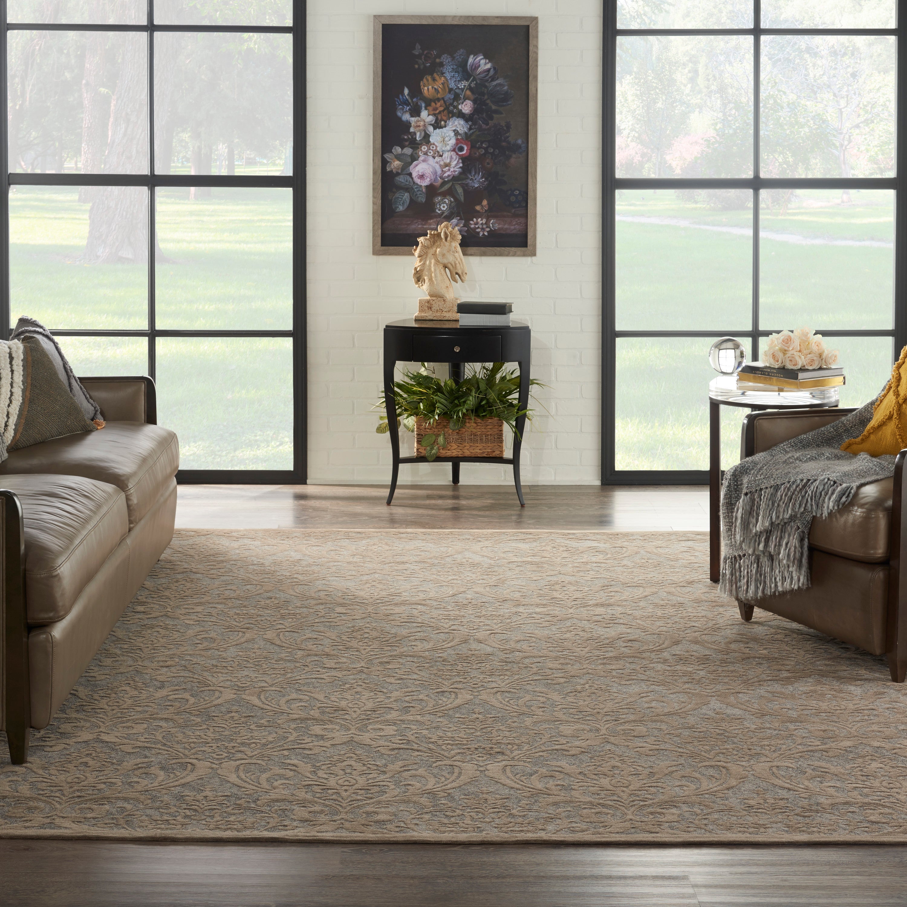 Damask Grey Rug