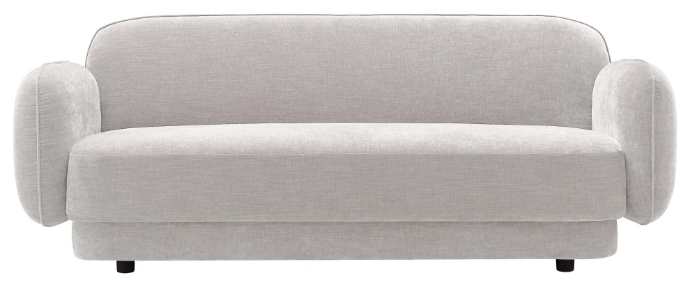 Kandor Stone Gray Textured Velvet Sofa   Transitional   Sofas   by First of a Kind USA Inc  Houzz