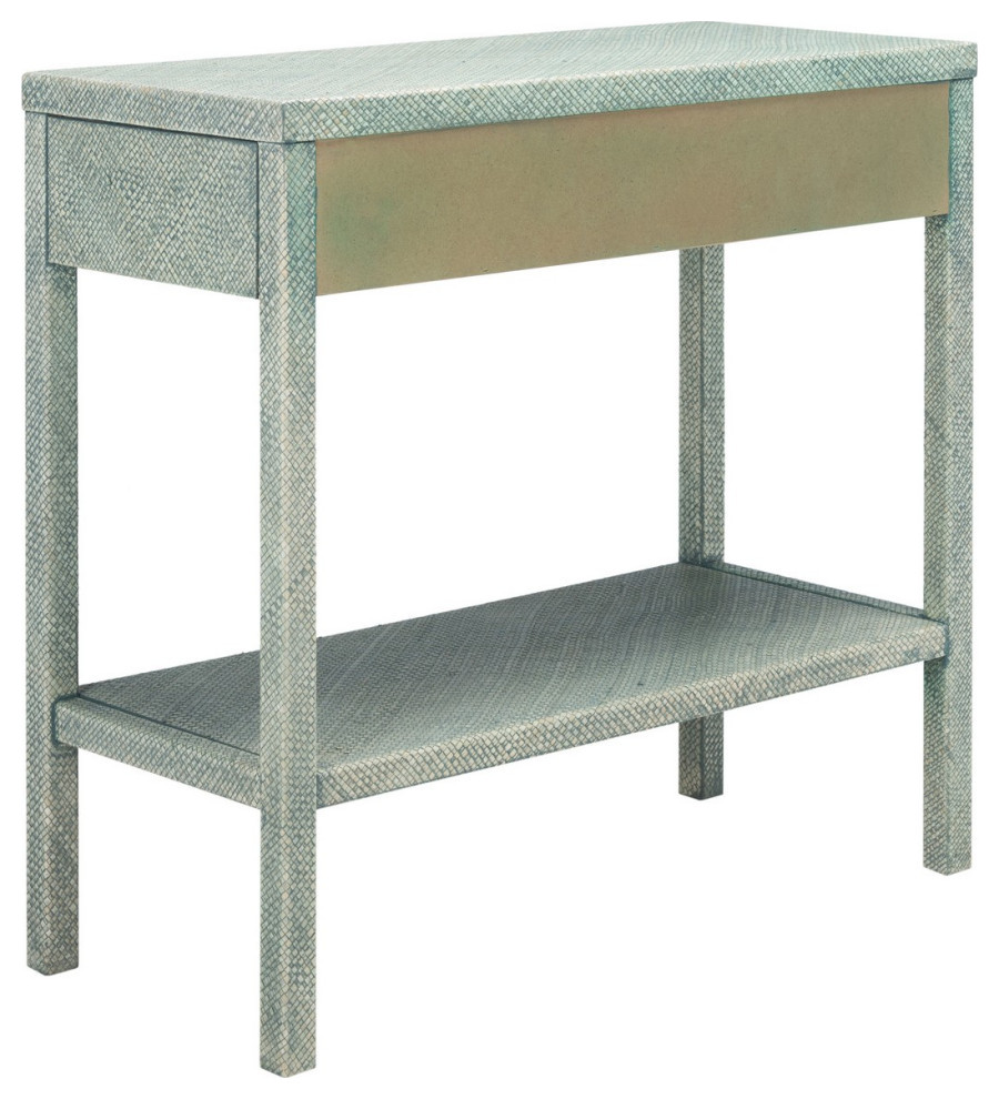 Daisey 2 Drawer 1 Shelf Console Table Turquoise/Antique Gold   Transitional   Console Tables   by V.S.D Furniture  Houzz