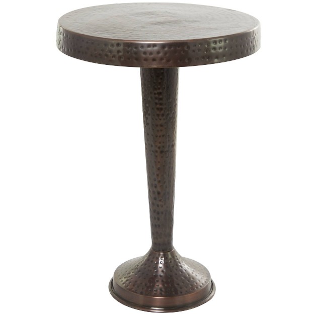 Metal Round Accent Table Tapered Pole Frame Olivia amp May