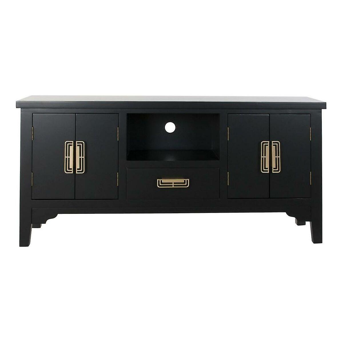 Tv furniture dkd home decor black metal mdf wood (120 x 31 x 56 cm)