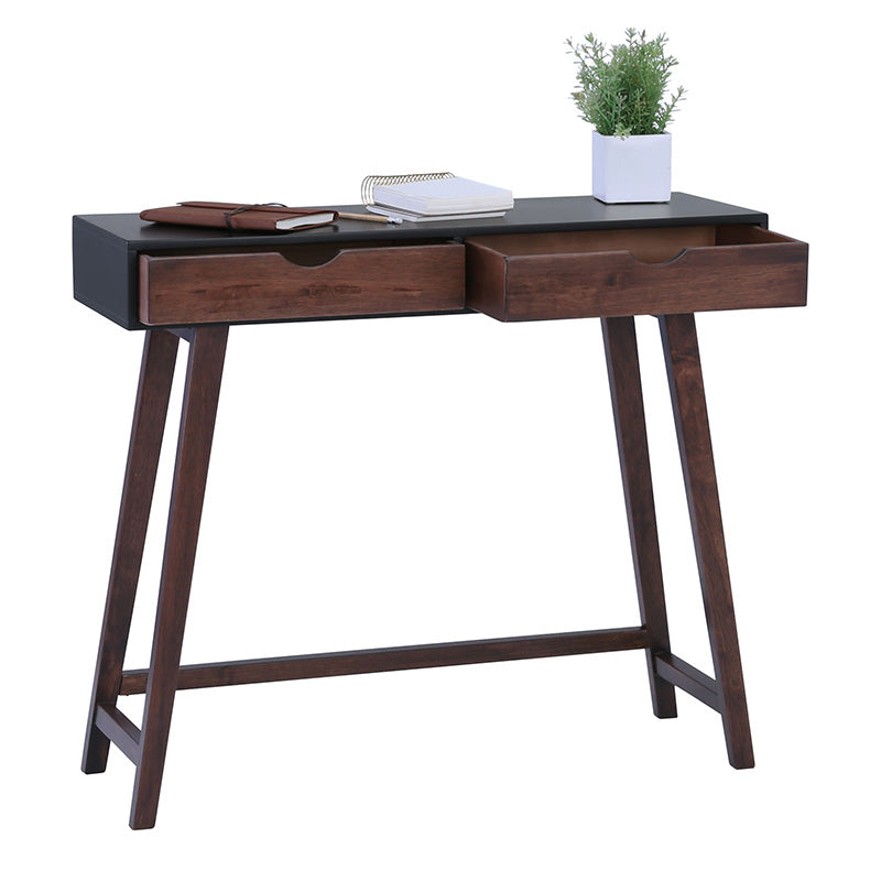 ARSENIO Console Table 90cm - Walnut & Black