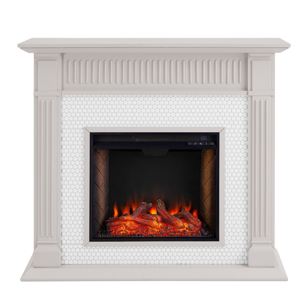 Chase Contemporary Grey Alexa Enabled Smart Fireplace