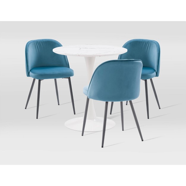 Ivo Pedestal Bistro Dining Set With Chairs Corliving