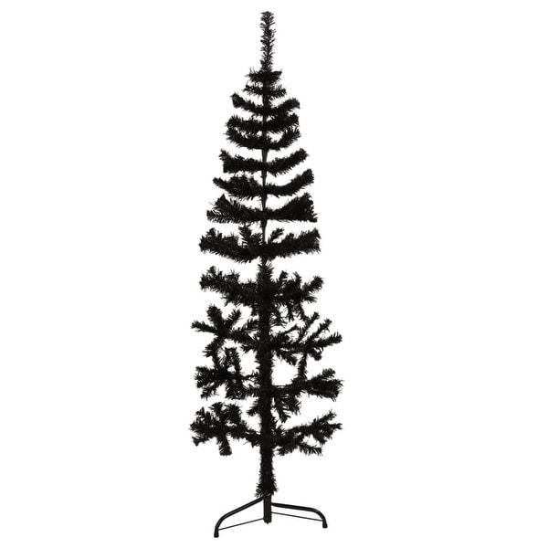 vidaXL Christmas Tree Decoration Slim Artificial Half Xmas Tree with Stand