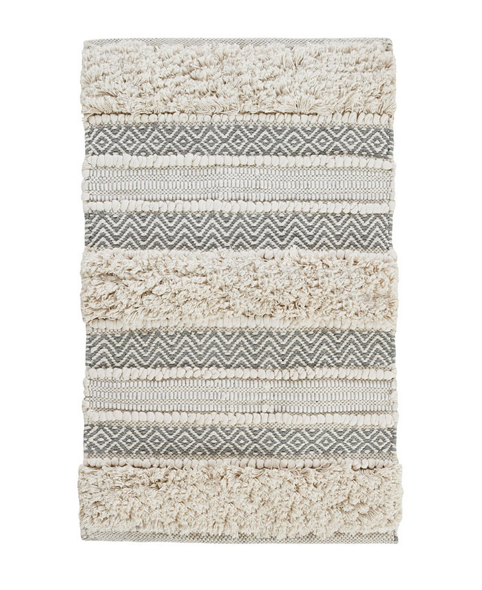 INK+IVY Asher 20x32 Woven Texture Stripe Bath Rug