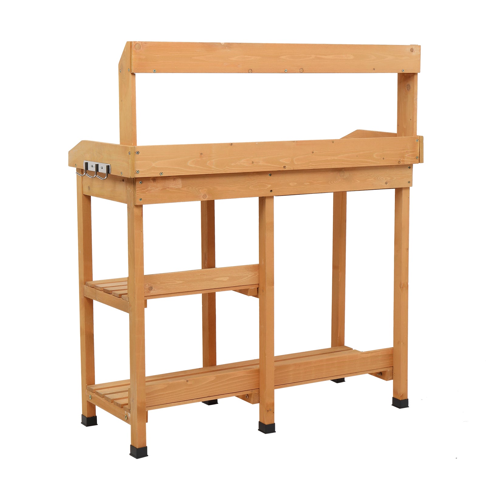 Luckinbaby Wood Garden Workbench, Large Capacity Potting Bench with Drawer