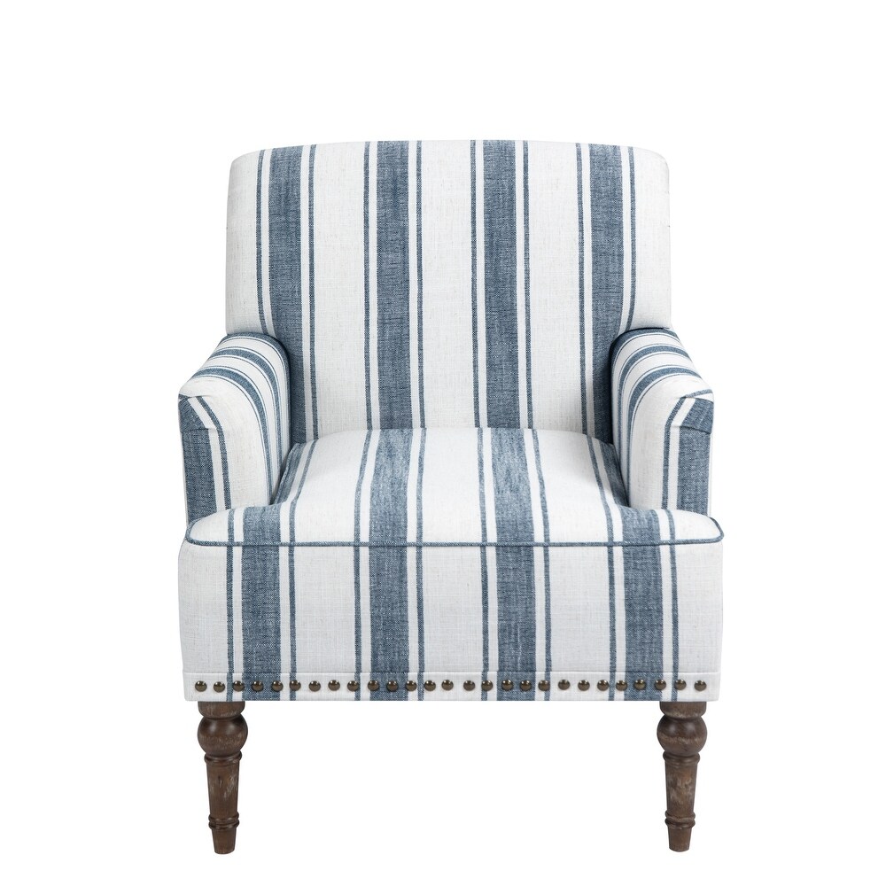 Upholstered Stripe Accent Chair Modern Armchair