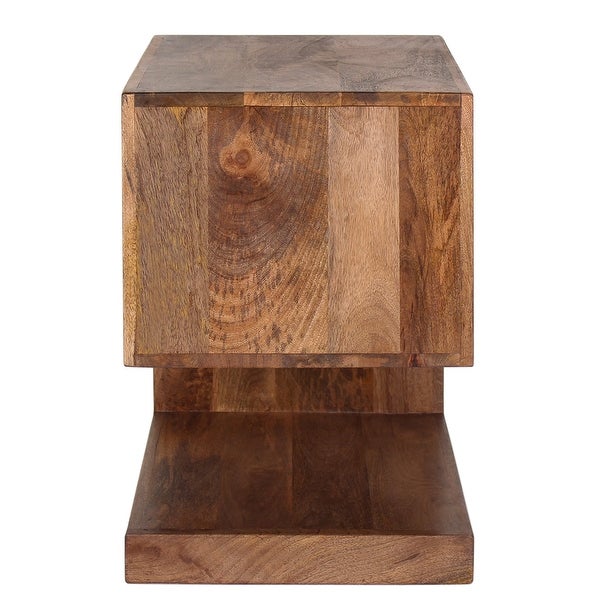 Silano Handmade Mango Wood S-Shaped Contemporary Side Table