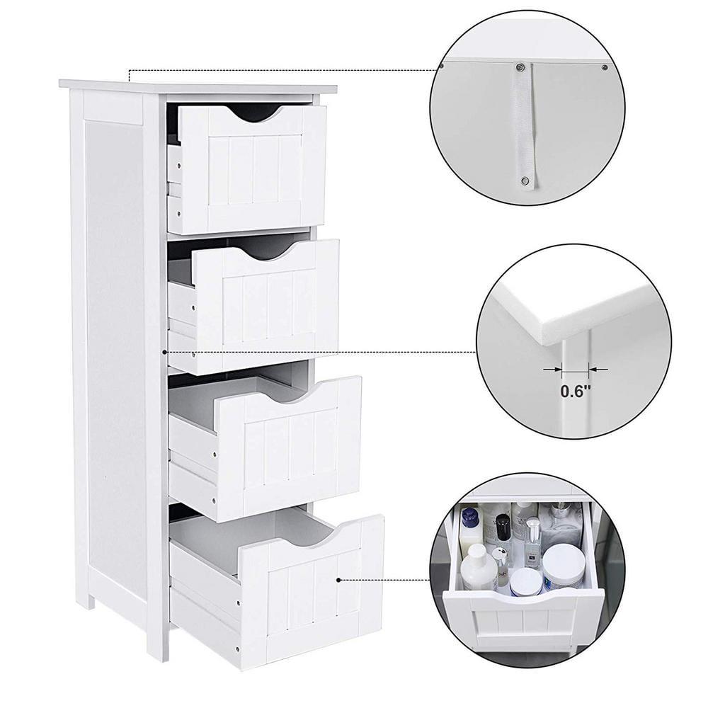 Nestfair 118 in W Space Saver Bathroom Storage Cabinet in White