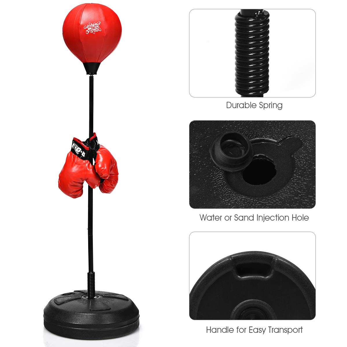 Kids Punching Bag, Height Adjustable Boxing Set