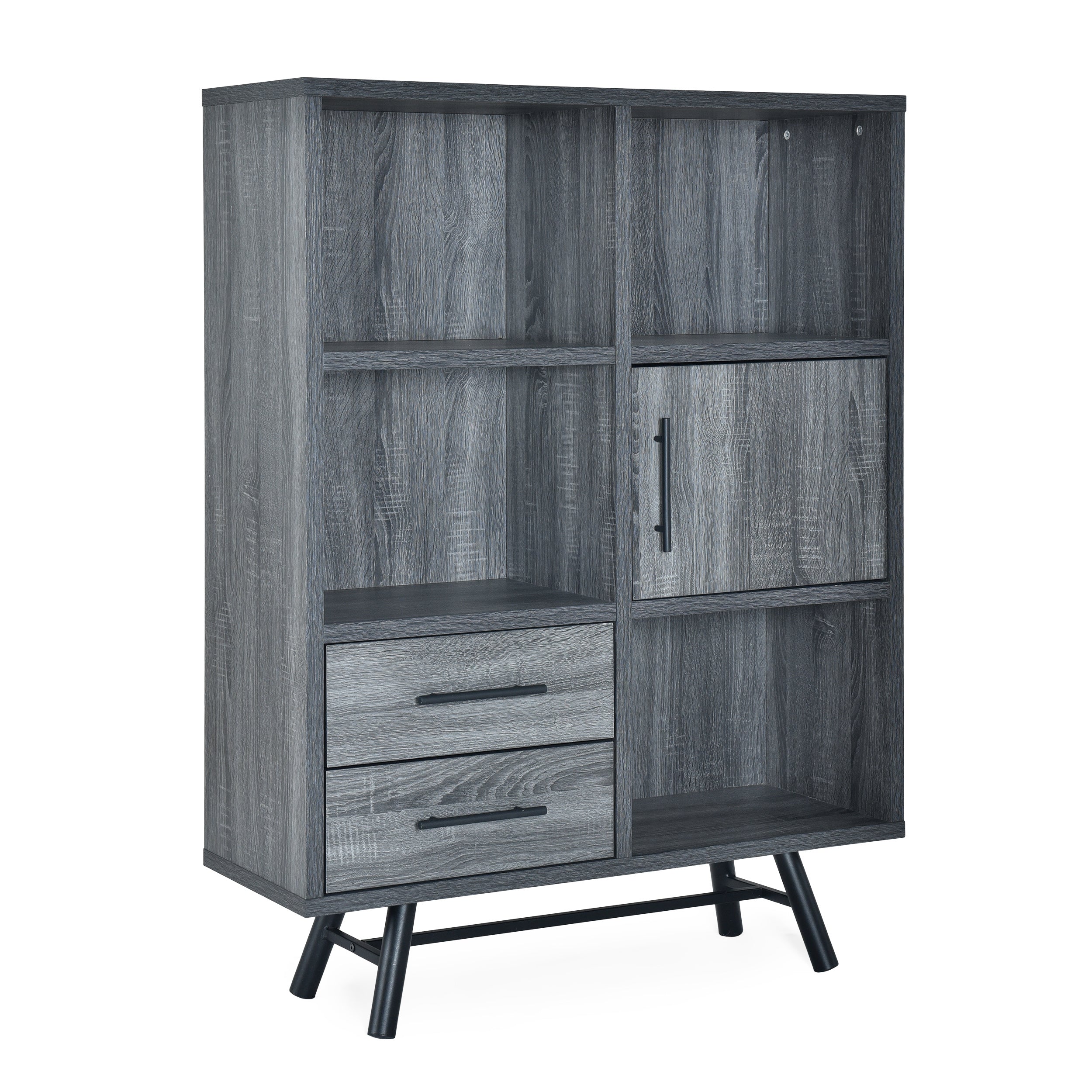 Bokchito Modern Industrial 6 Shelf Multi-Functional Cabinet