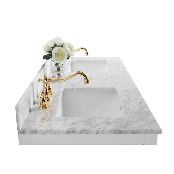 Maili Carrara White 60-Inch Vanity Console with Mirror