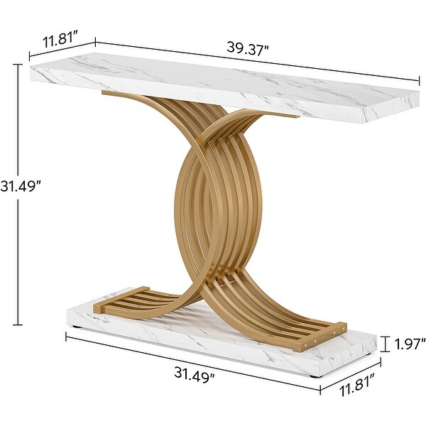 Entryway Hallway Console Table with Metal Frame