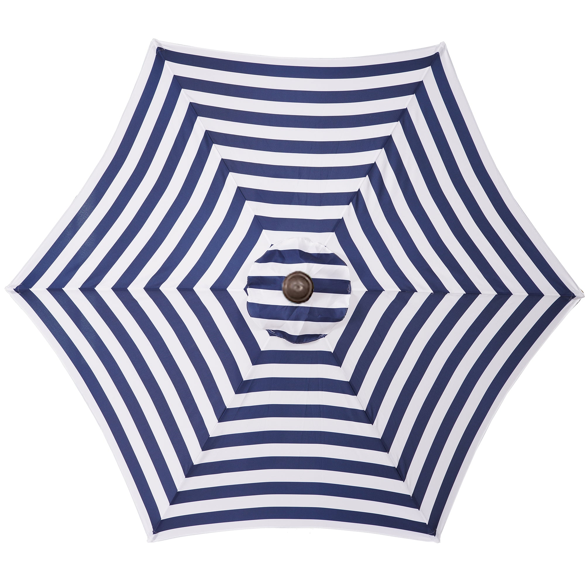 8.6FT Outdoor Solar Umbrella, Striped Patio Umbrella, Table Market Umbrella with Tilt and Crank for Garden, Deck, Backyard, Pool, and Beach, Blue White