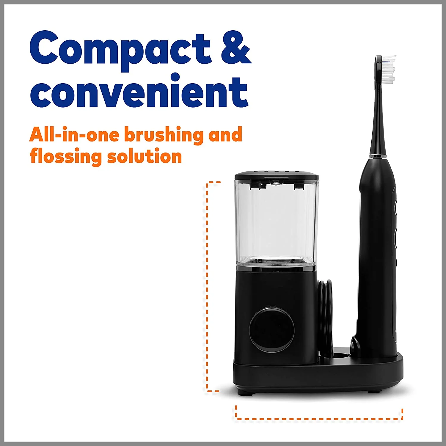 Waterpik Sonic-Fusion 2.0 Professional Flossing Toothbrush  Electric Toothbrush and Water Flosser Combo In One  Black