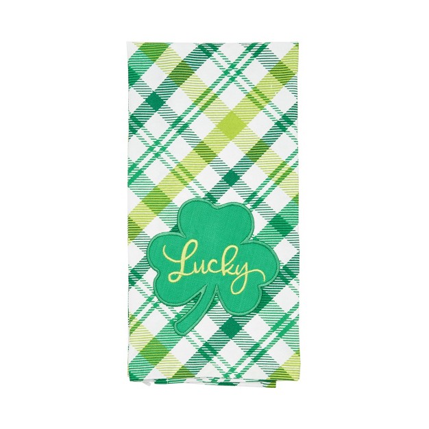 C amp f Home Lucky Clover Plaid Cotton Kitchen Towel