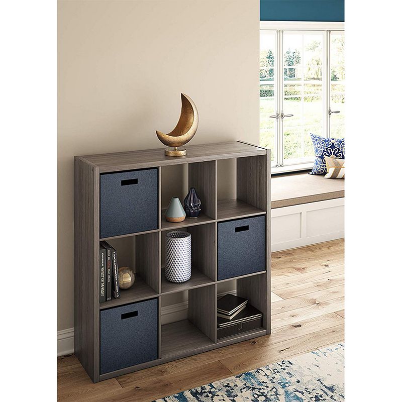 ClosetMaid Decorative Bookcase Open Back 9-Cube Storage Organizer， Graphite Gray