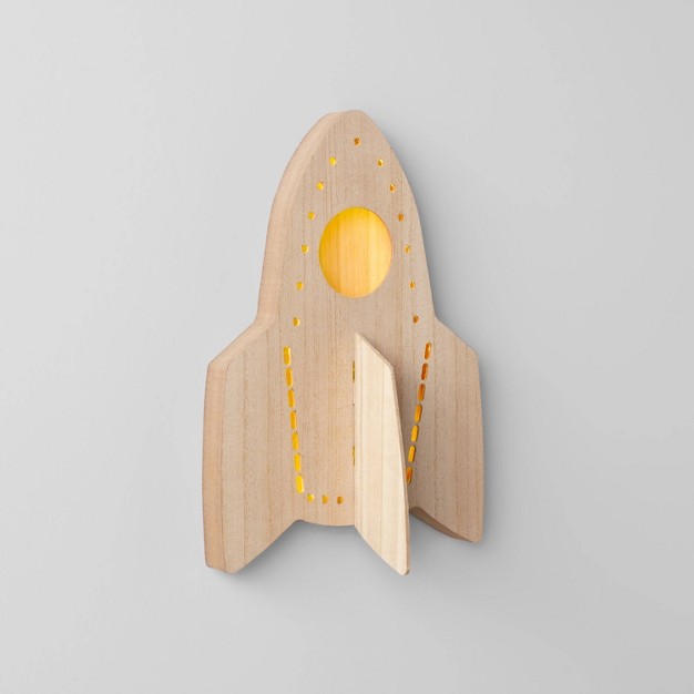 Rocket Wood Lit Kids x27 Wall Decor