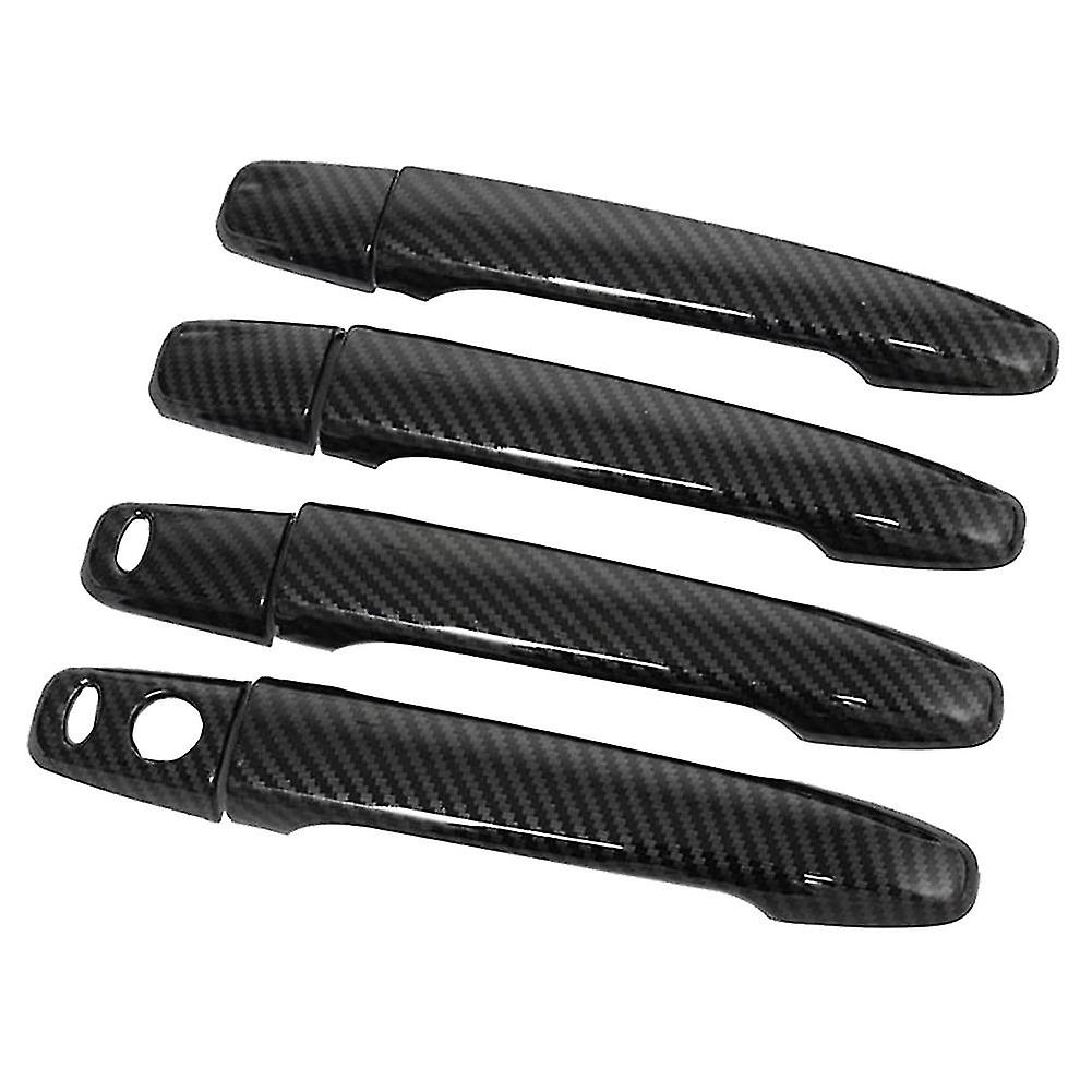 4pcs Carbon Fiber Car Exterior Door Handle Cover For Evolution X Asx (with Keyless Holes)