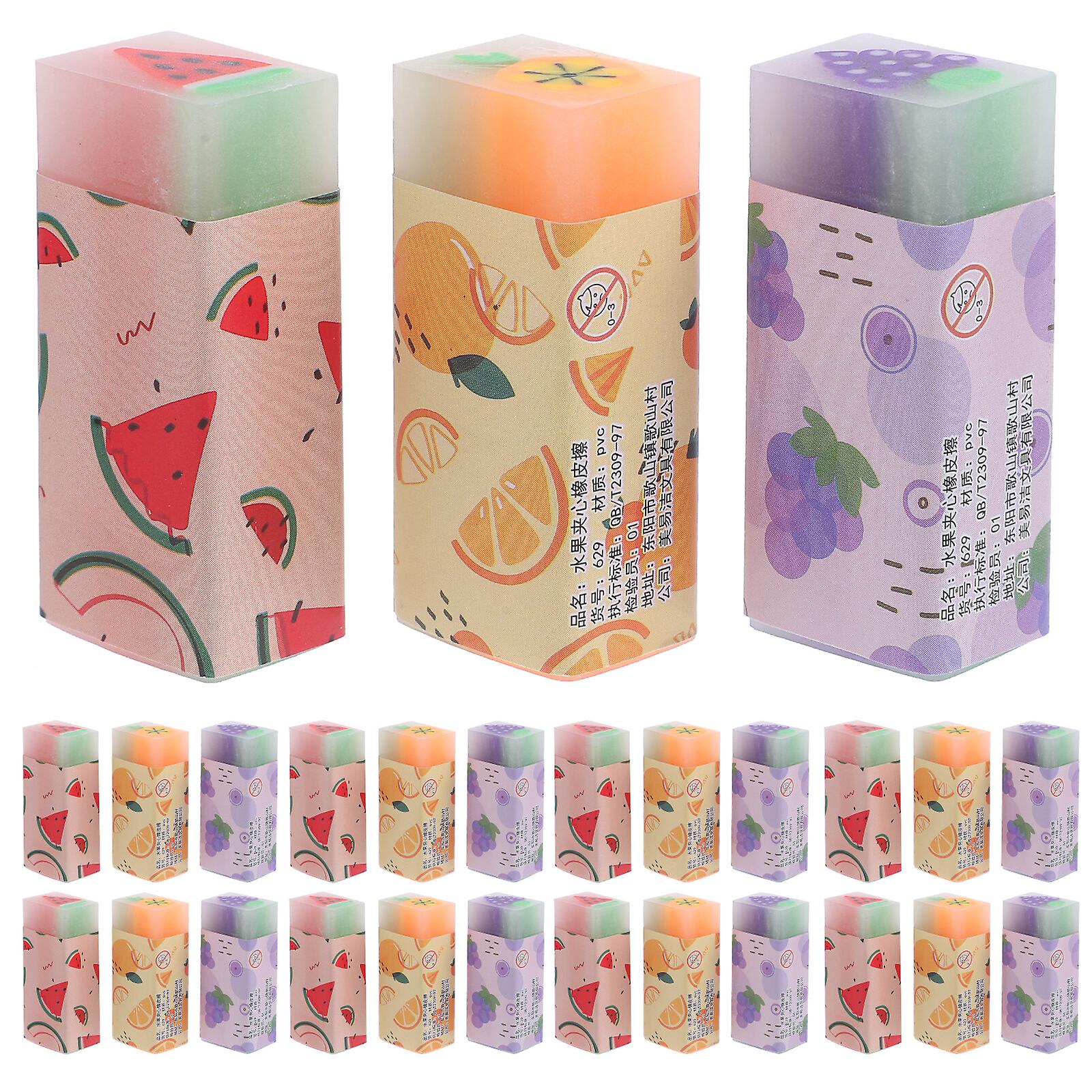 36pcs Fruits Scented Erasers Cartoon Erasers Kids Erasers Adorable Erasers Small Fruits Erasers