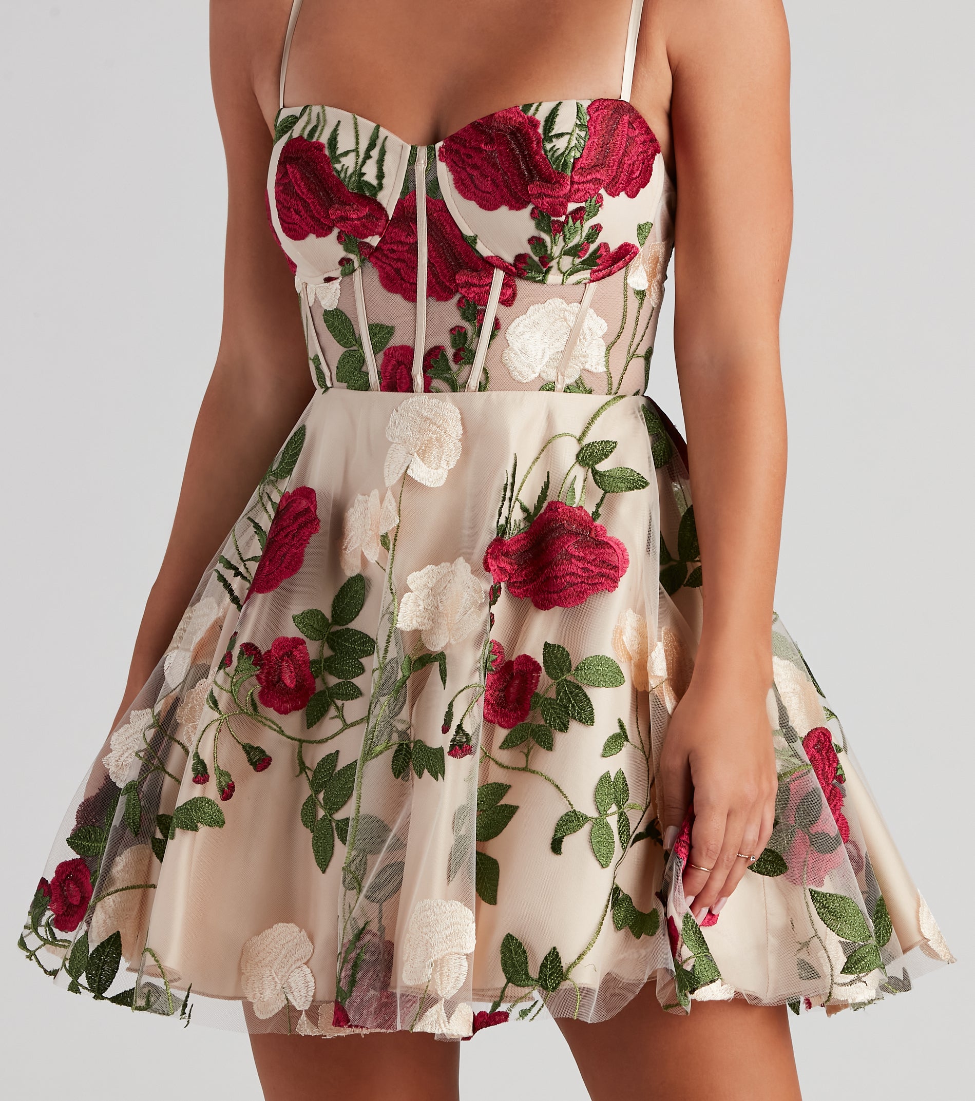 Darcie Floral Bustier Party Dress